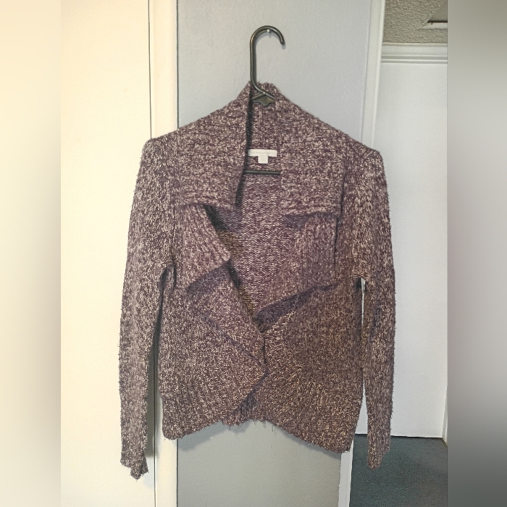 New York & Company Textured Purple Cardigan